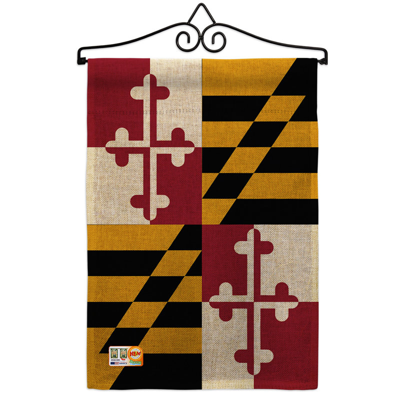 En toile jute à 2 côtés 19 x 13 po maryland drapeau de jardin