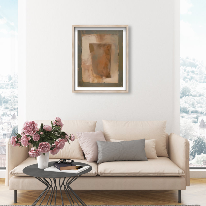 Molasses Muse Shadowbox Abstract Print by Oliver Gal, Black Frame, 16 x 20, 25.5"H x 21.5"W, Natural Oak Frame