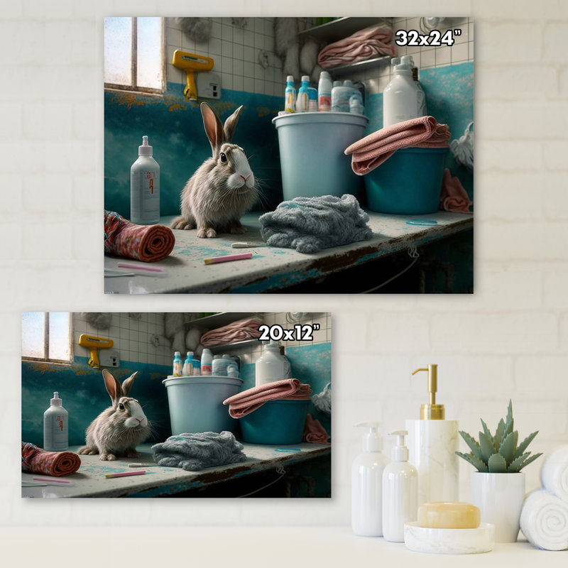 " Funny Rabbit Doing Laundry II "