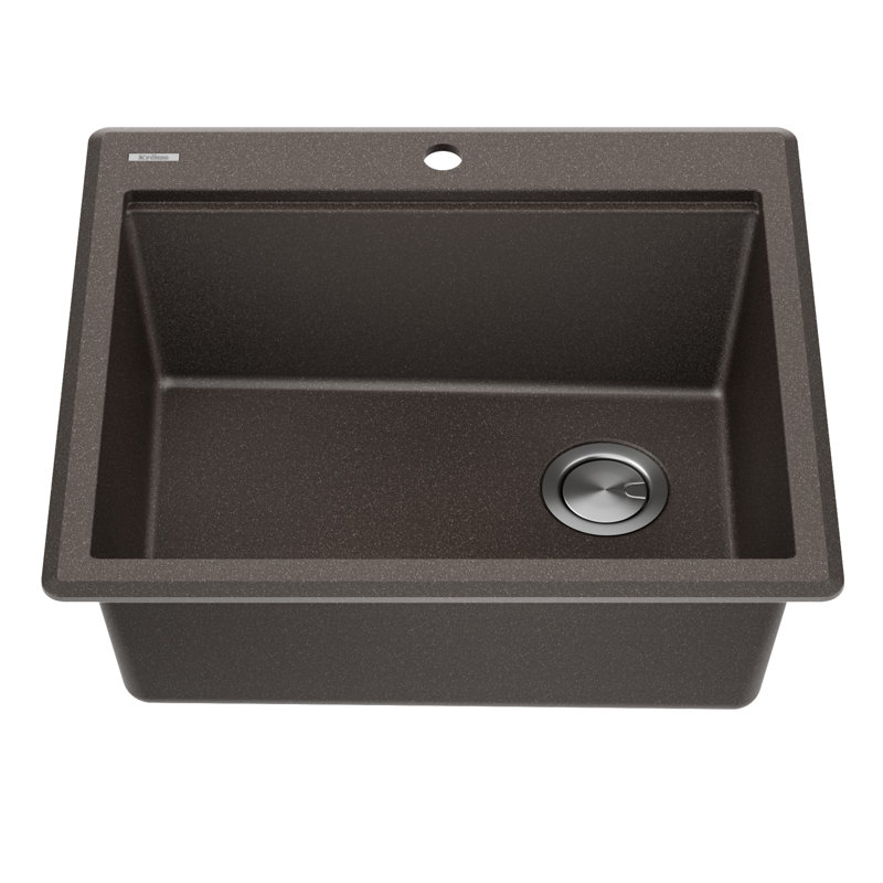 KRAUS Bellucci 25" Metallic Brown Granite Composite Workstation Sink