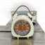 Traditional Metal Quartz Movement / Crystal Tabletop Clock Cream