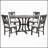5-Piece Round Dining Table And Chair Set With Special-Shaped Legs, Exquisitely Designed Hollow Chair Back For Elegant Dining-2037644189-2037644188