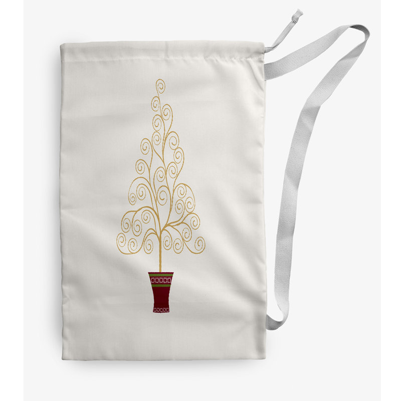 Fabric Laundry Bag with Handles, Medium (36" H x 28" W), Ivory