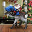 Masterpiece Woodcarved Elk Traveler Santa Figurine