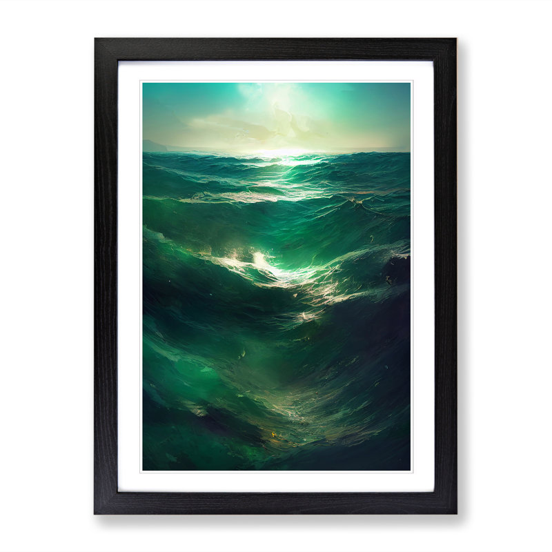 Seascape Realism Vol.1 - Single Picture Frame Print, Black, 64cm H x 46cm W x 2cm D