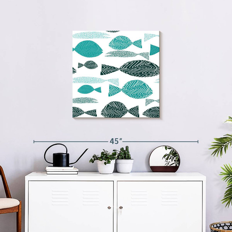 Brampt Abstract Fish School, 24" H x 24" W