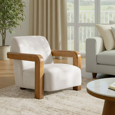 Jakira 24" W Upholstered Accent Chair with Solid Rubberwood Frame