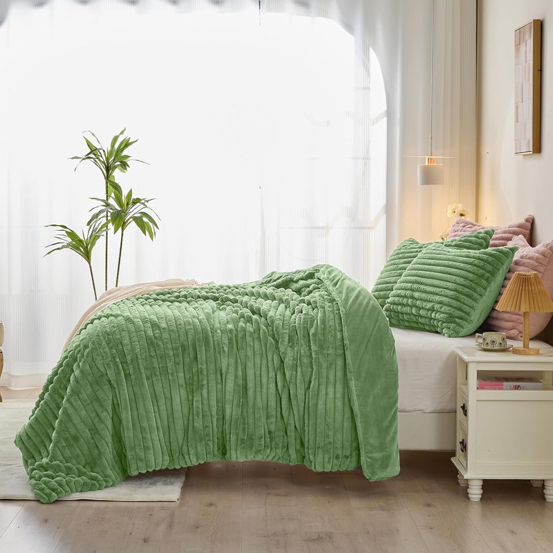 Ensemble d'édredon en fausse fourrure moelleux, ensemble de literie pelucheux vison moelleux, ensemble de literie 3 pièces