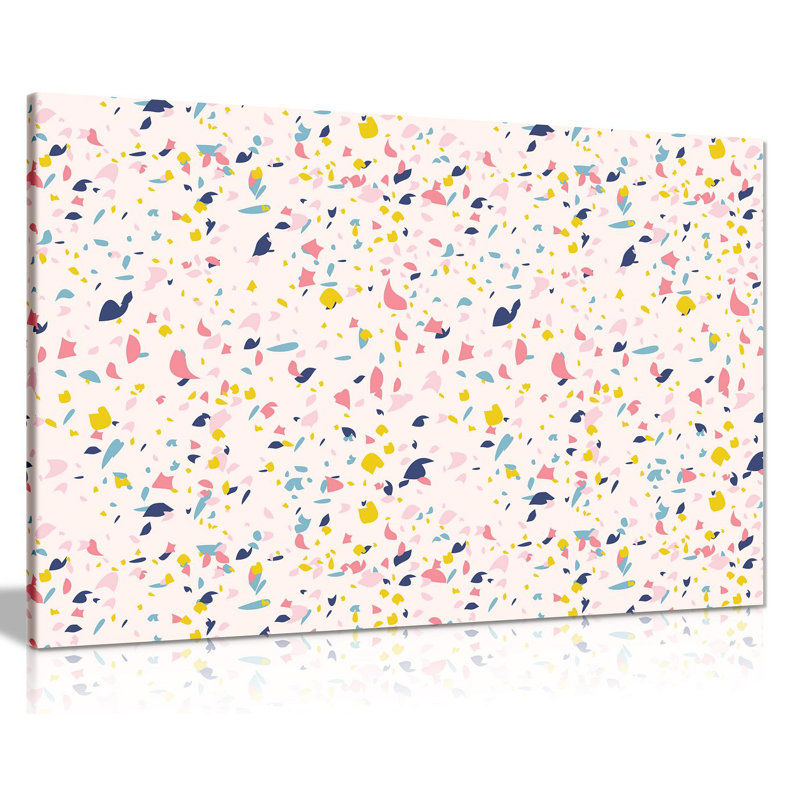 Pink Terrazzo Marble Pattern Fashion - Wrapped Canvas Print, 61cm H x 91cm W