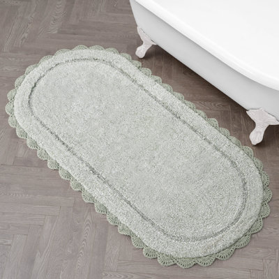 Laura Ashley Eloise Crochet Border Cotton Bath Mat