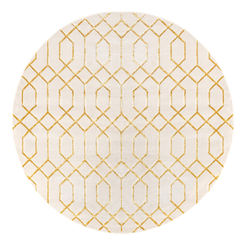 Geometric Area Rug, Round 238.8 cm