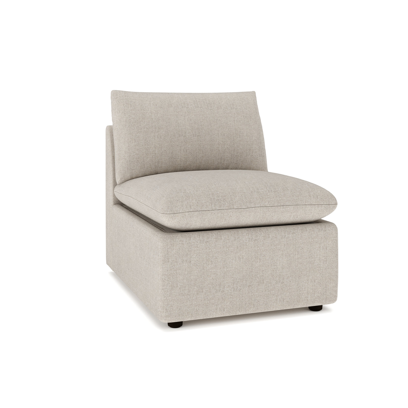  Kallie Upholstered Modular Armless Chair, Monique Twine Bouclé