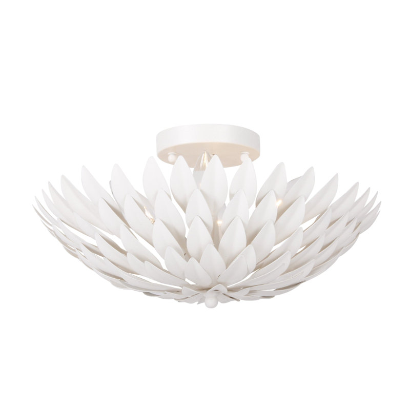 Plafonnier semi-encastré à 4 lumières de 16 po Margo, Blanc