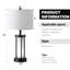 Ensemble de lampes de table 25 po en métal noir avec ports USB Type-C et prise de courant intégrée