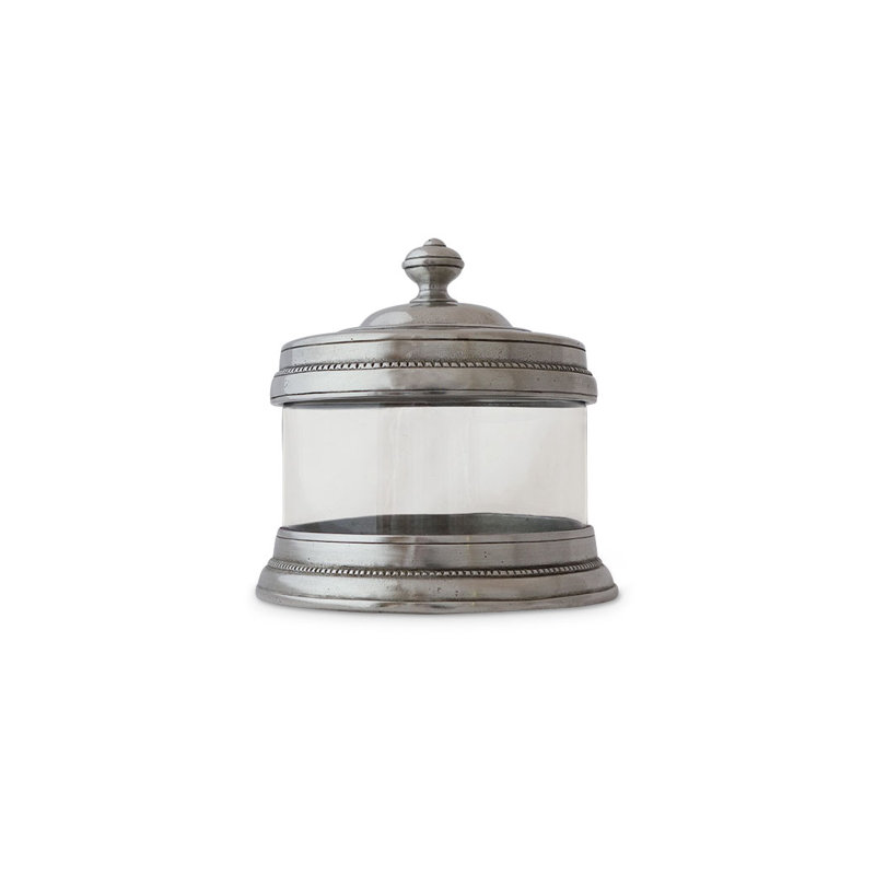 Glass Kitchen Canister, 5.5" H x 4.7" W x 4.7" D 