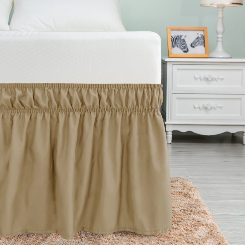  Jupe de lit enveloppante de 15 po avec volants, Très grand, Kaki