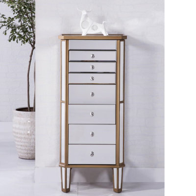 Armoire pour bijoux autoportante avec miroir Caila