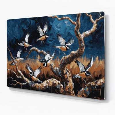 Art mural oiseaux en métal gris