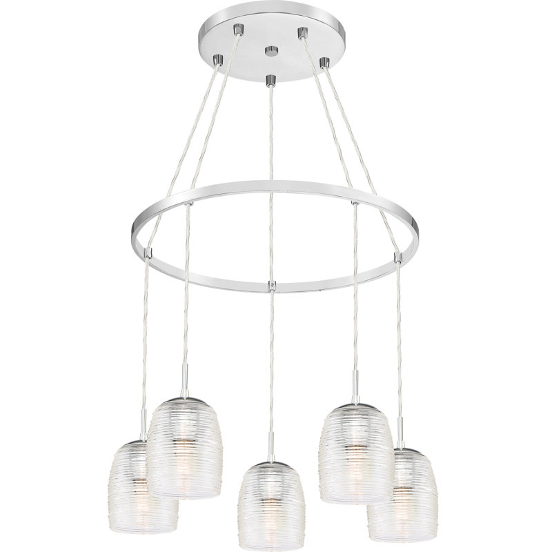 Luminaire suspendu en forme de cloche 5 lumières Zambrano