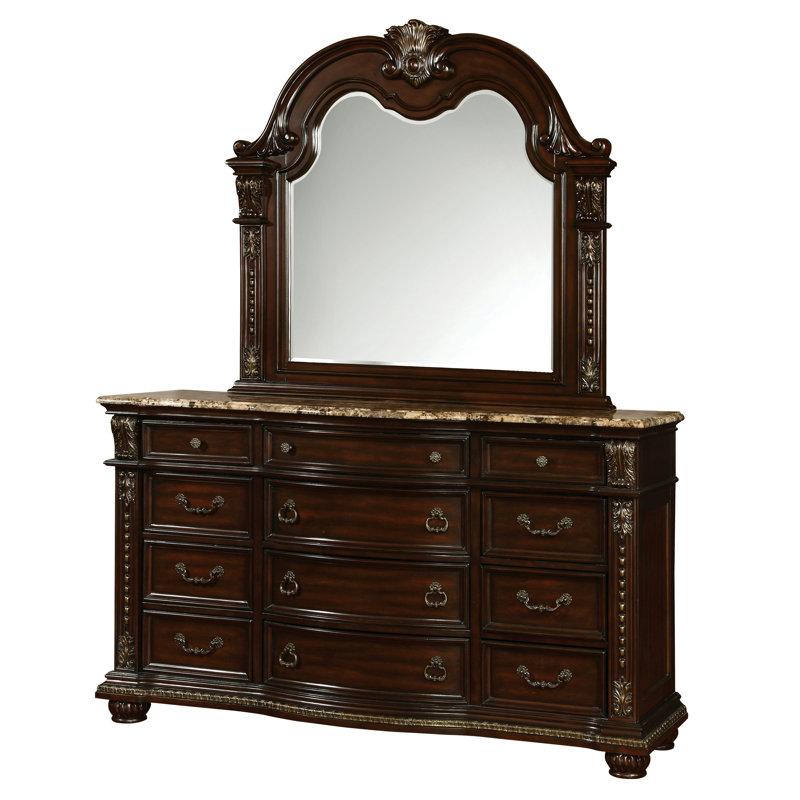 Commode 12 tiroirs avec miroir Abshire