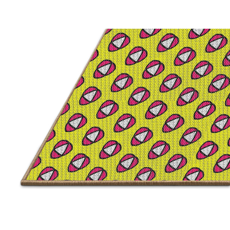 Tapis jaune Power Loom, Rectangle 5 pi x 8 pi