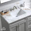 36 po X P 22 po P 35,4 po Meuble-lavabo simple H gris avec plateau et lavabo blancs-388834633