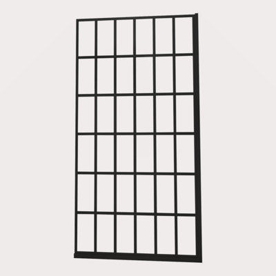 Porte de douche l 38 po x H 72 po porte de douche fixe sans cadre, entrée ouverte, noir mat