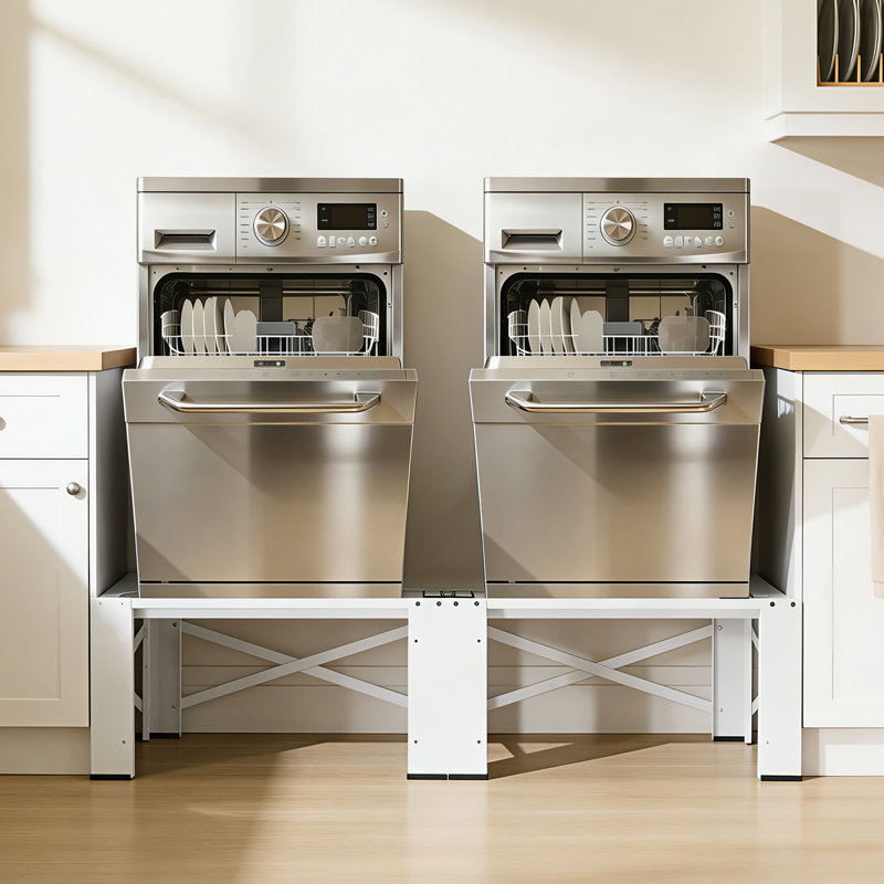 Laundry Pedestal, 12 in Height, Washer and Dryer Pedestals with 700 lbs Weight Load Capacity, Non-Slip Feet, 28.3 x 28.3 in Washing Machine Stand Universal Fit, White