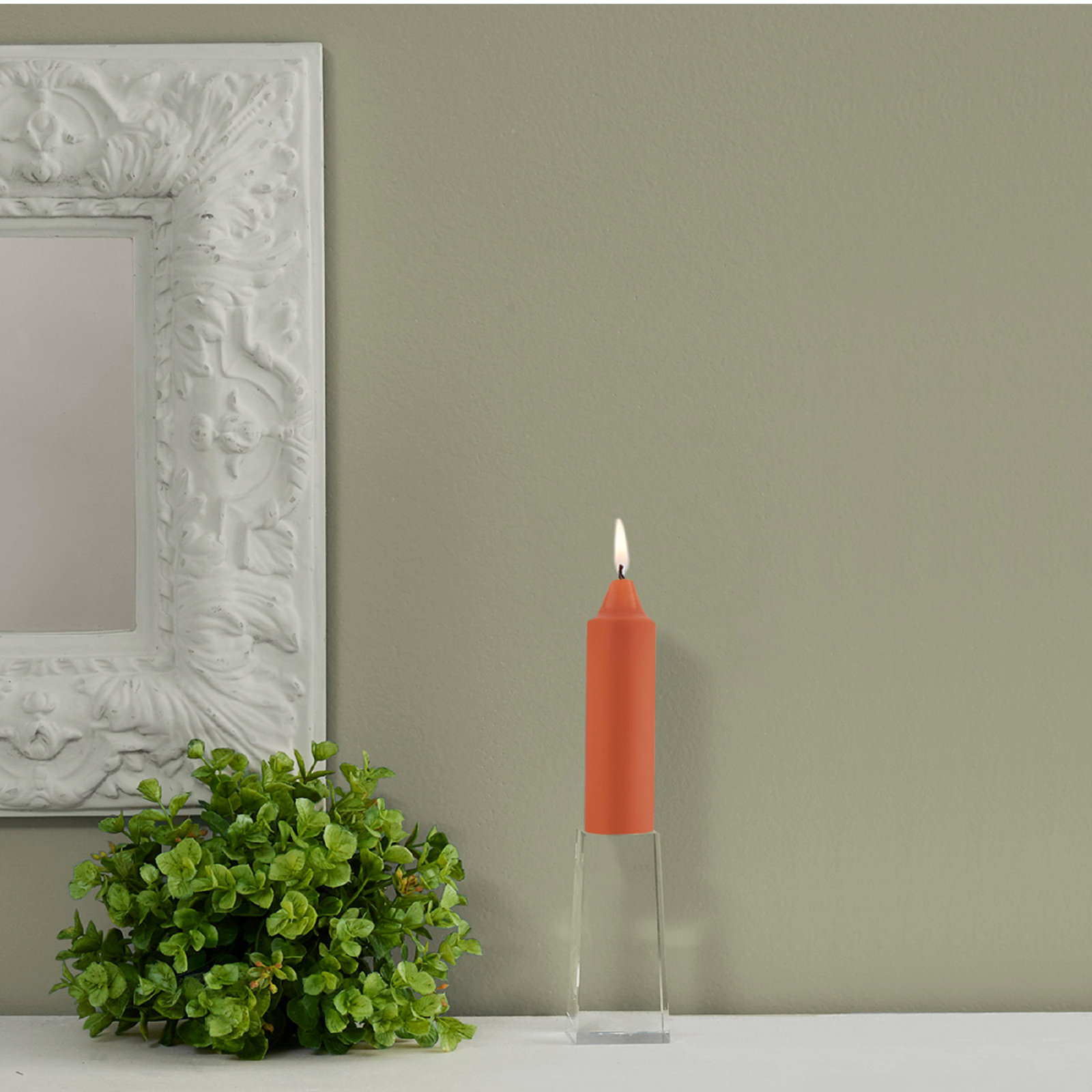 Unscented Taper Candle, Rust, 5" H x 1.25" W x 1.25" D