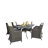 Frontenac Rectangular Metal Outdoor Dining Table With Umbrella Hole , 72'' in. W 42'' in. D