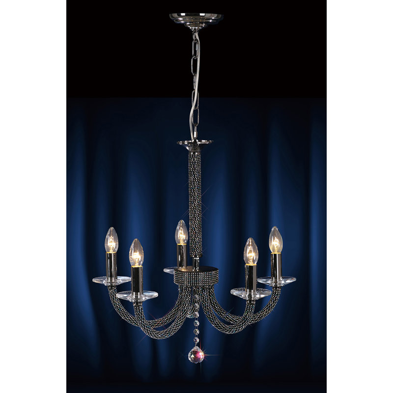 Gelnett 5 - Light Candle Style Chandelier, Gold