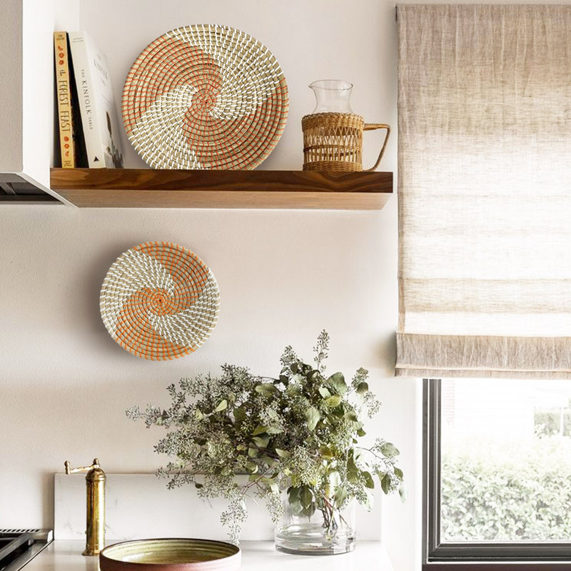 Handmade Boho Abstract Wall Decor on Wicker