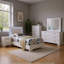 Ensemble de chambre à coucher pour lit simple 5 lumières avec lumières à DEL bleues Sok, bois blanc brillant-114565885
