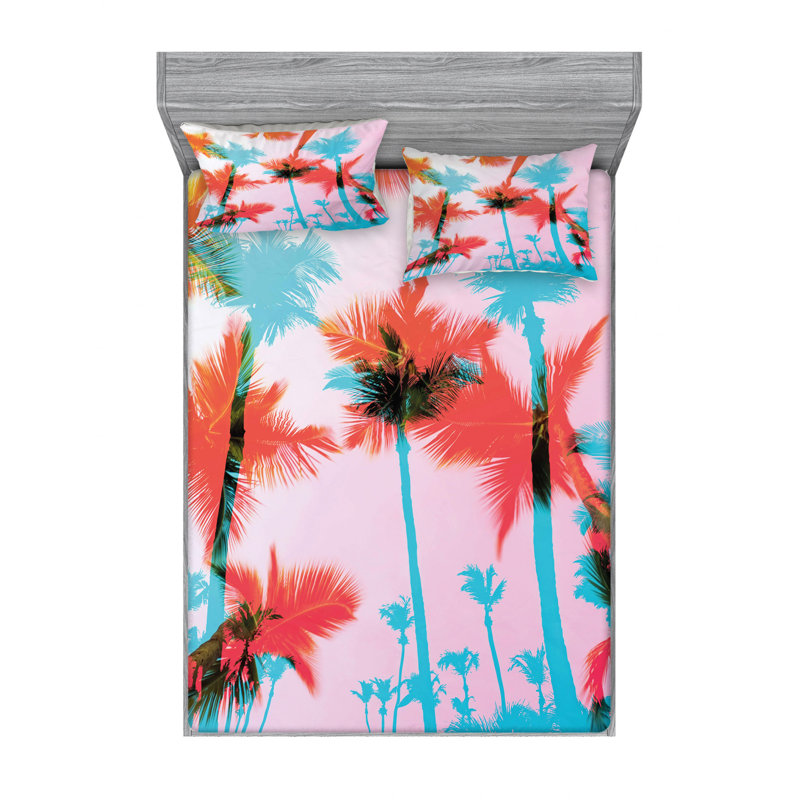 Ensemble de draps floral sapin de noix de coco, Ensemble de draps pour lit double avec un drap-hou