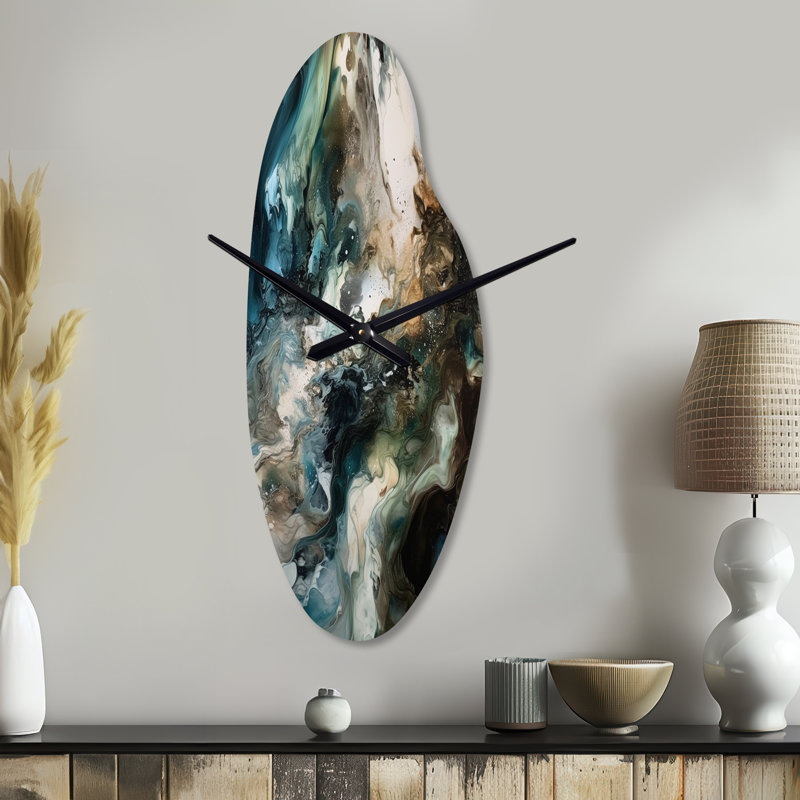 Horloge murale géométrique asymétrique Zhao, Médium