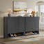 Cesiro 3 - Door Fluted Shoe Cabinet With Adjustable Shelves And Open - Bottom Access-1153055399