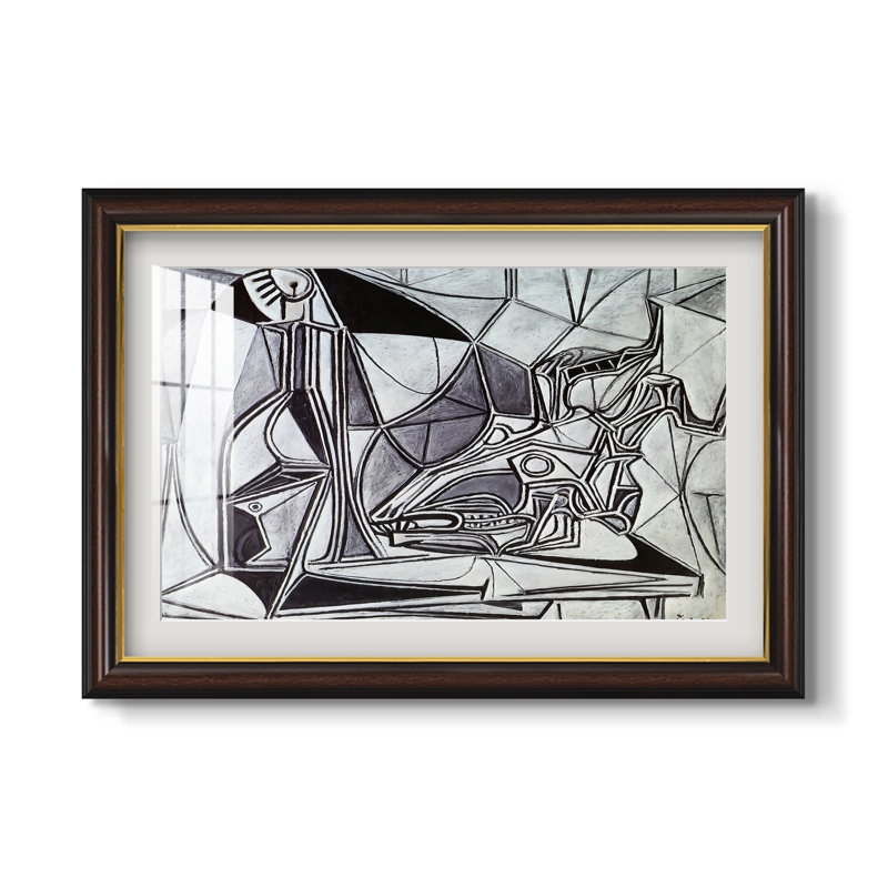 Crâne de chèvre, bouteille et chandelle, 1952 - Pablo Picasso - Reproduction encadrée sur mesure, 20x28 INNER SIZE