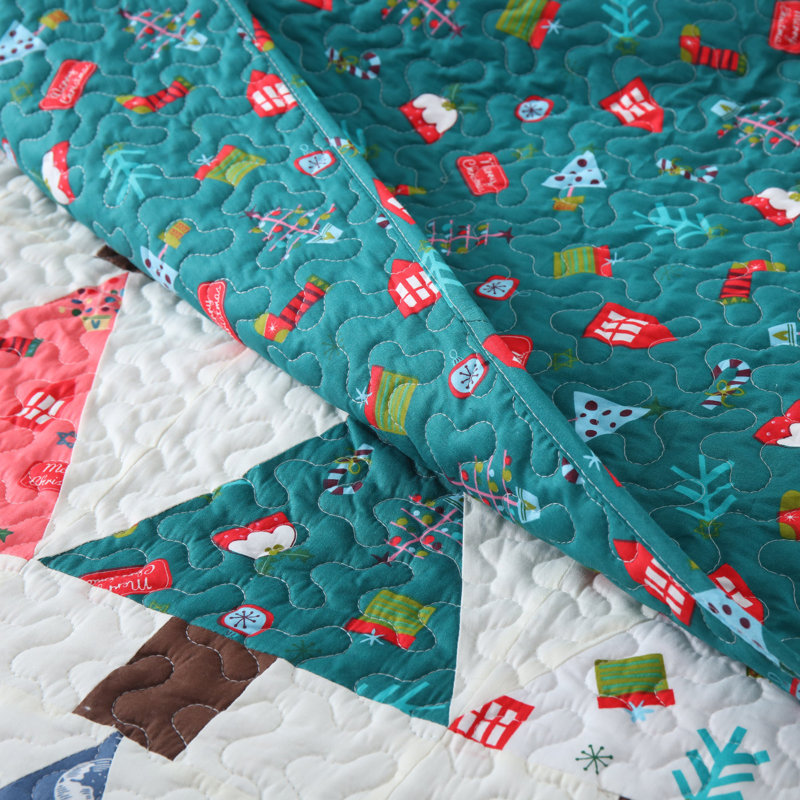 Ensemble de courtepointe 100% coton Madaleine, Courtepointe pour très grand lit + 2 tailles déc