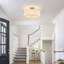 Plafonnier semi-encastré 3 lumières en lin moderne-42075041