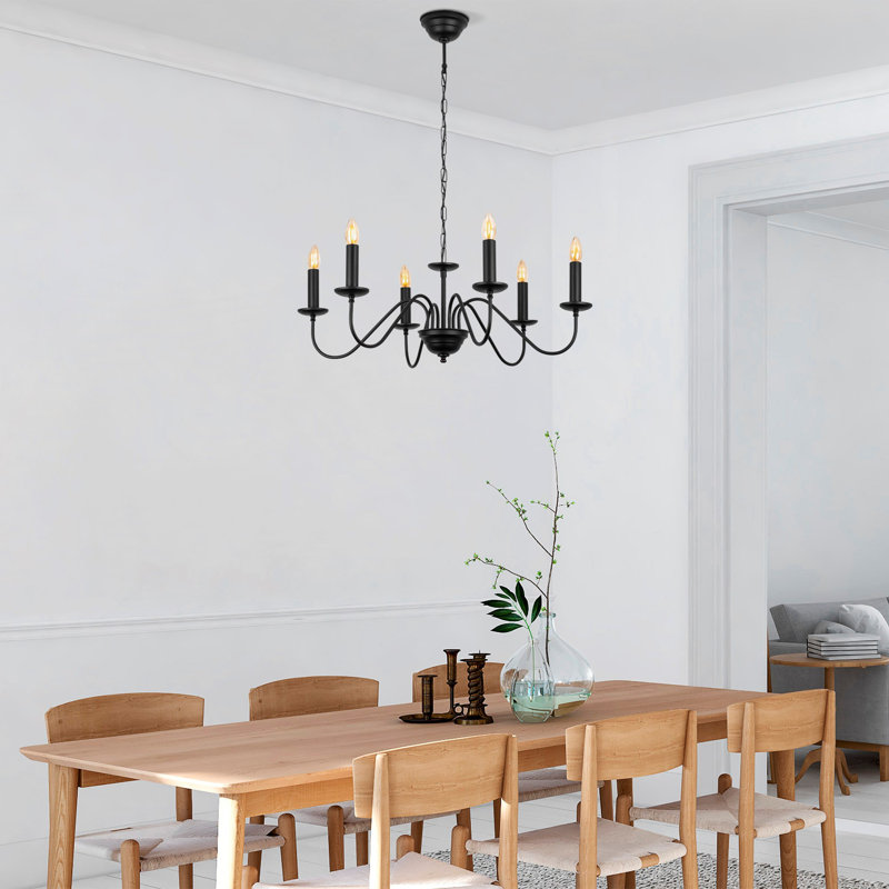 Luminaire suspendu en forme de bougie à 6 lumières Eddy