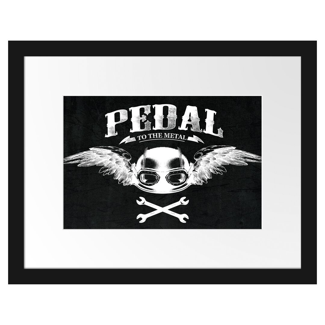 Gerahmtes Poster Pedal Black