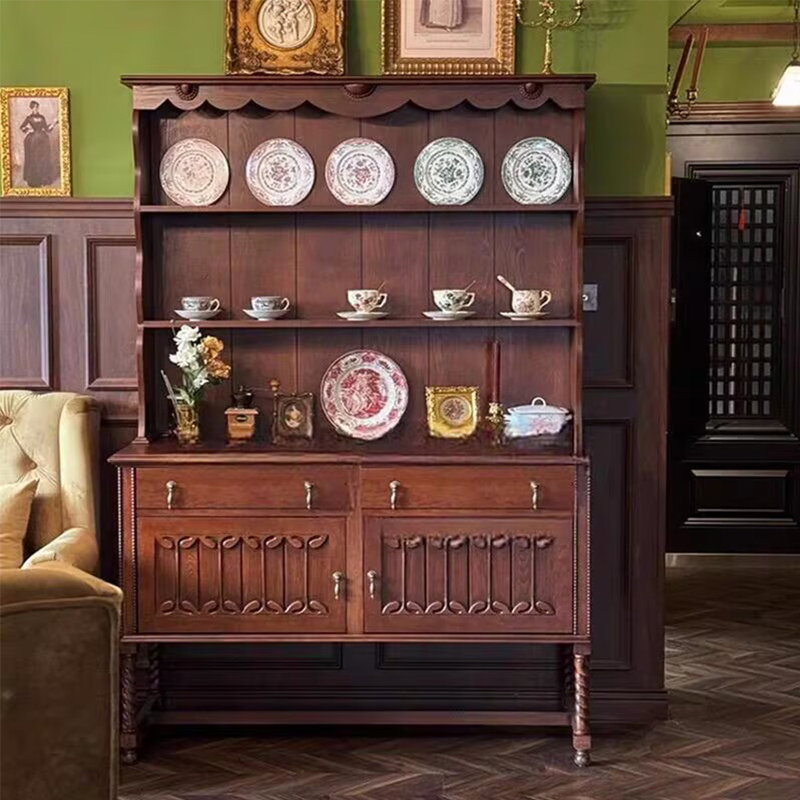 French retro solid wood  sideboard
