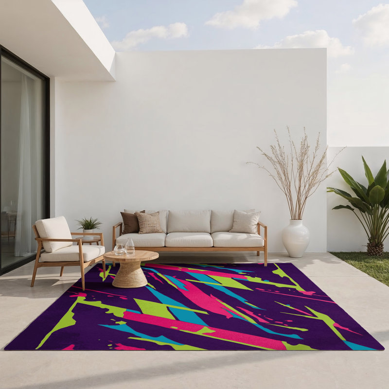 Tapis intérieur et extérieur Prismatic Blaze, Rectangle 1 pi 6 po x 2 pi 6 po