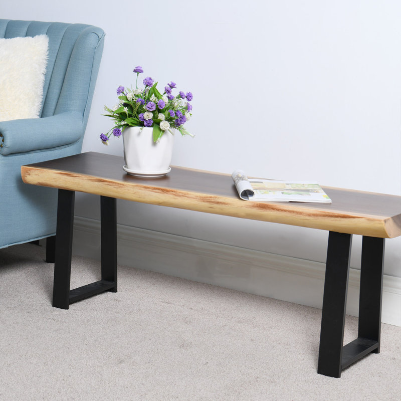 Banc en bois massif Laoma, H 18 po x l 47 po x P 13 po