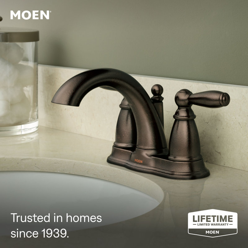Moen Brantford Centerset Bathroom Faucet with Drain Assembly, Oil Rubbed Bronze