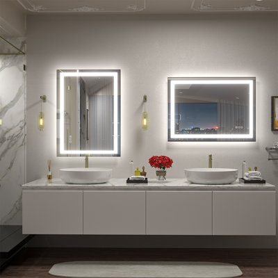 Front & Back LED Anti-Fog Tempered Glass Bathroom/Vanity Mirror - Basics by Wayfair™