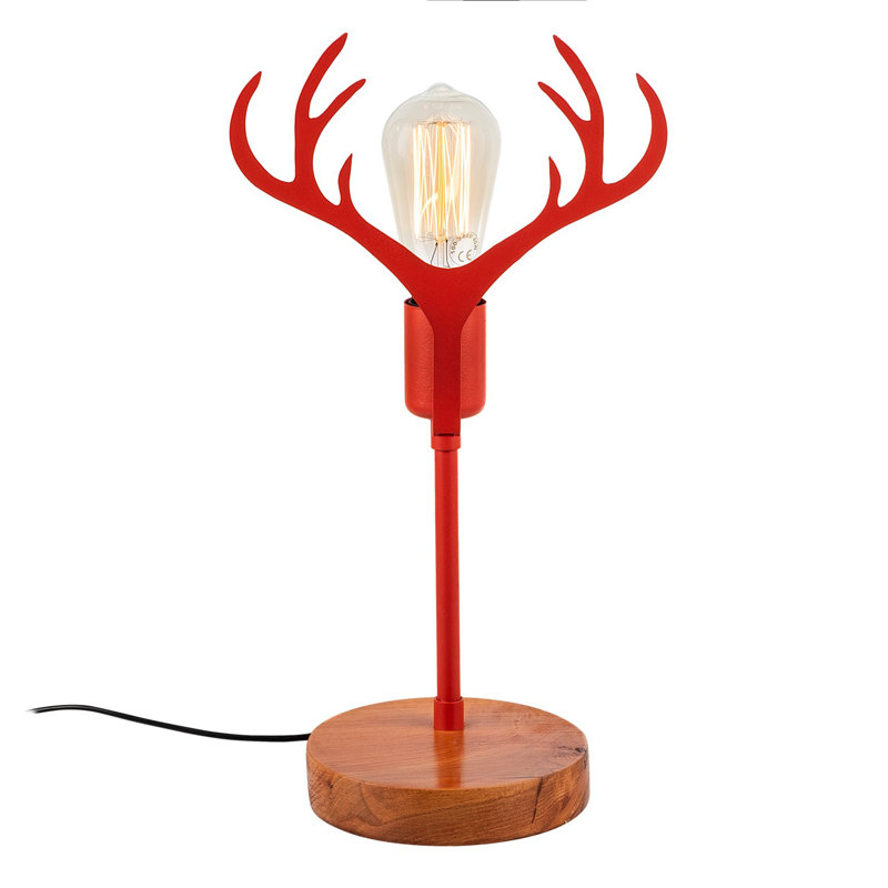 Lampe de table 15,75 "Divisadero, Noyer / rouge