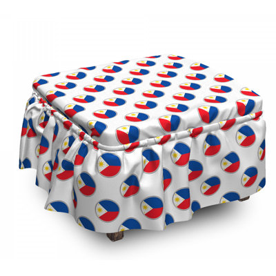Housse pour repose-pieds cercles avec drapeau