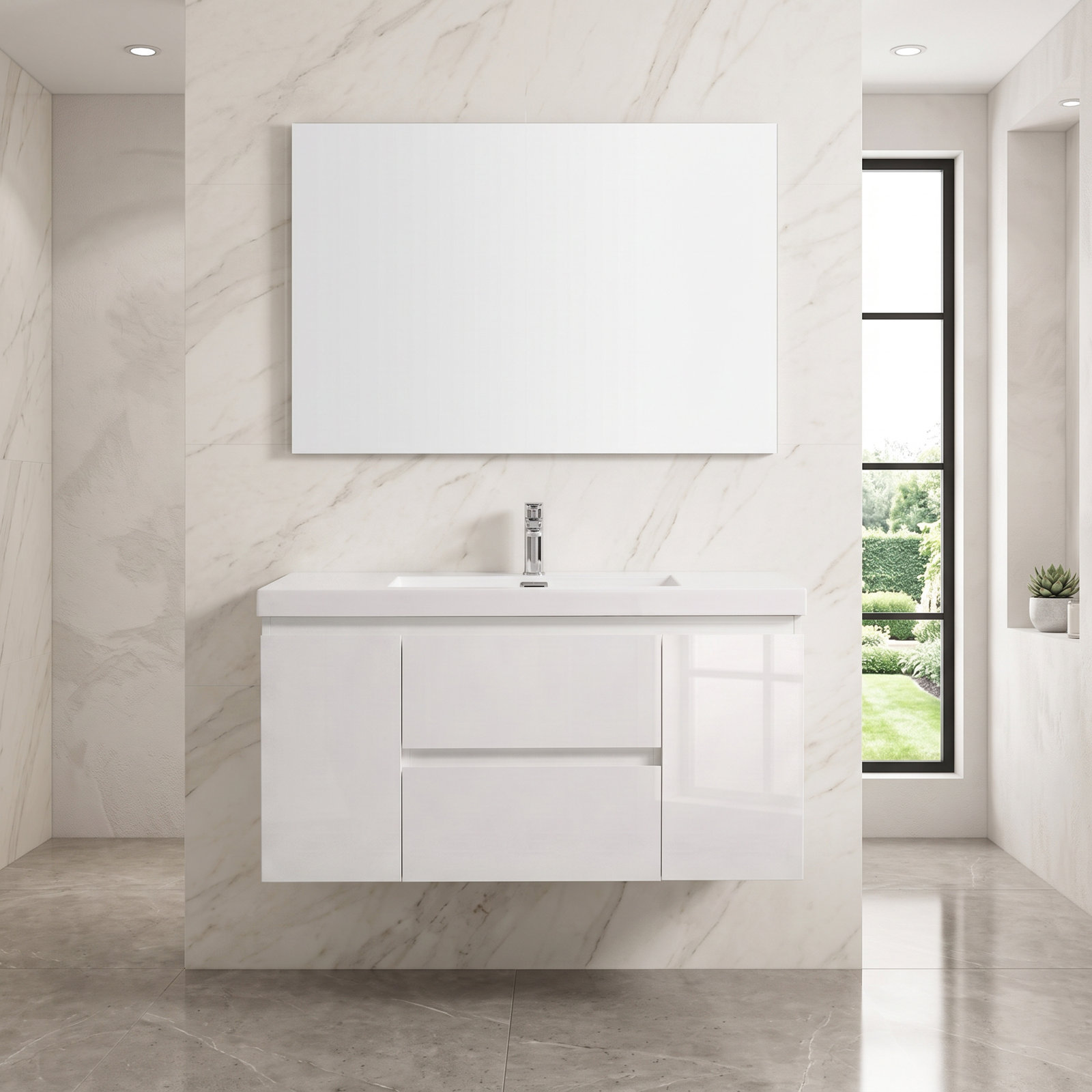 47.24 Single Bathroom Vanity, White