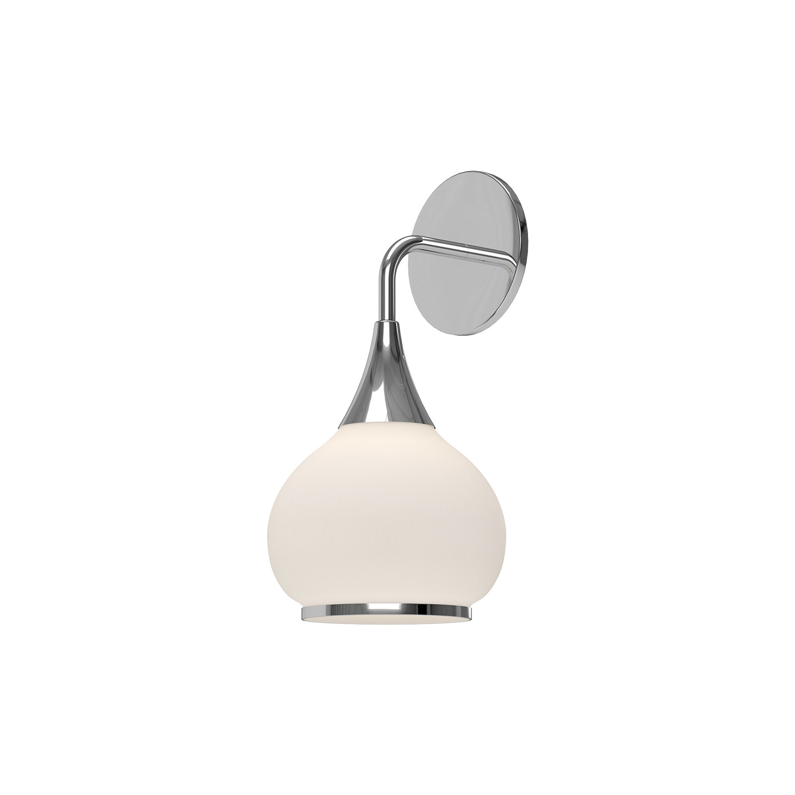 Marsi Single Bath Sconce, Chrome, Opal Matte Glass